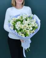 Букет белая альстромерия 9шт(00172)