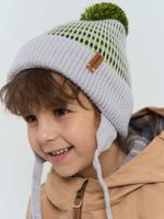 Шапка из смесовой шерсти "Авокадо" на завязках