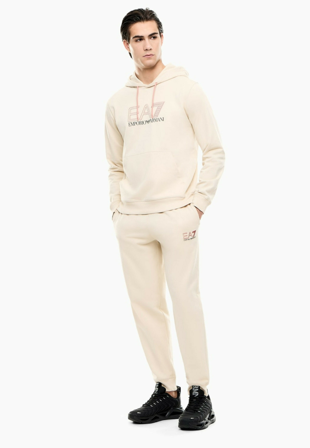EA7 Emporio Armani Толстовка с капюшоном - Бежевый