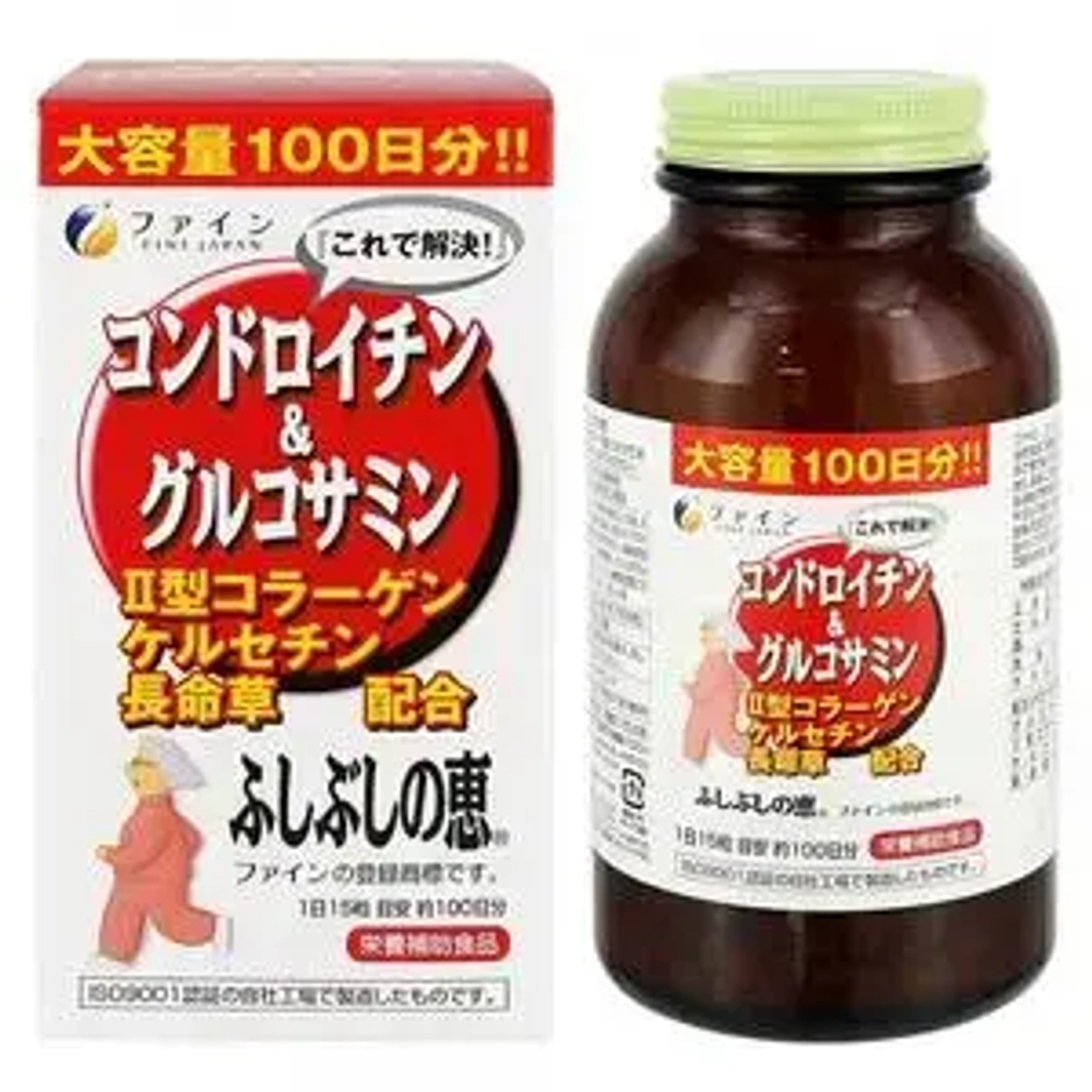 Глюкозамин с Хондроитином Fine Japan, 1500 табл.