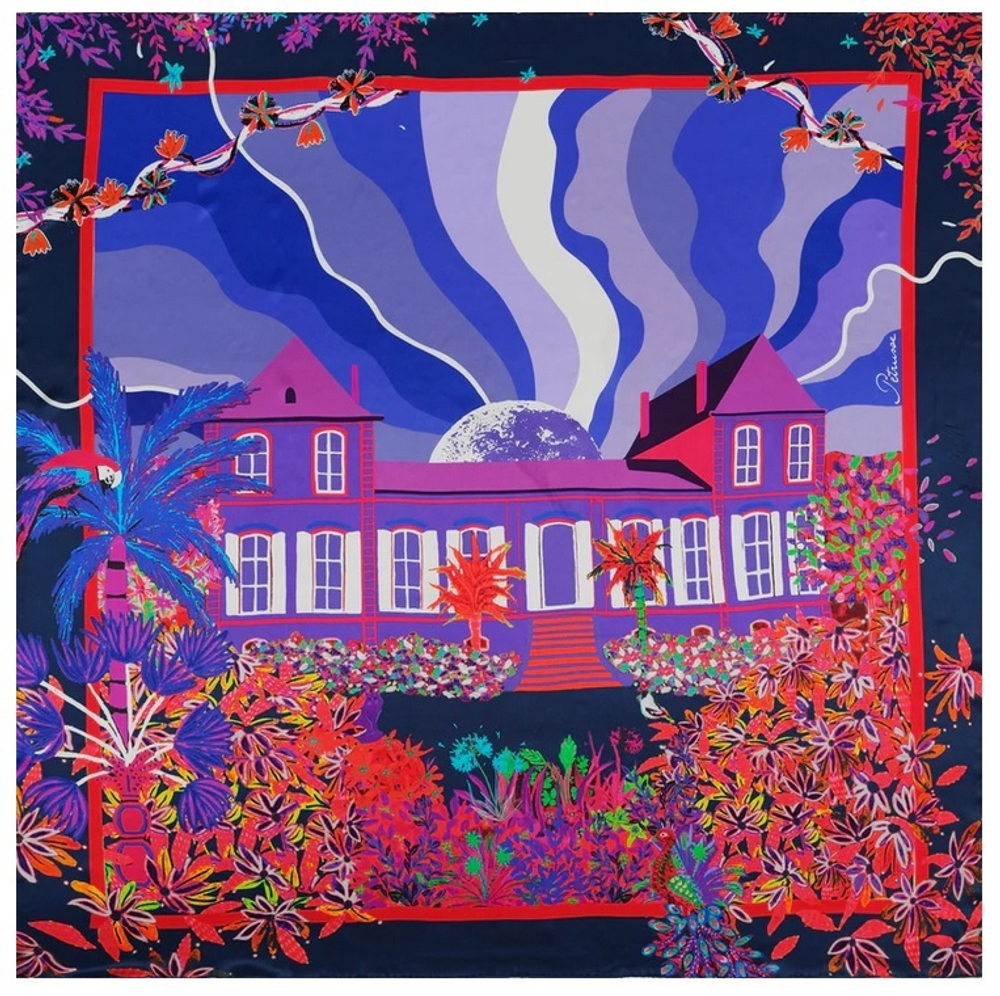 Платок FANTASY NEONПлаток 105х105 100% Petrusse 105x105 Оранжевый / Фиолетовый