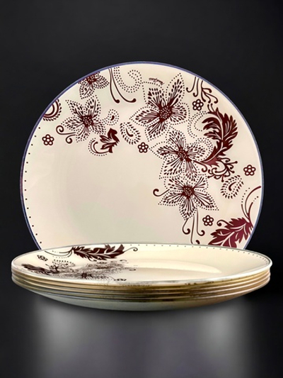 85-194-30 см. Тарелка обеденная "Бисерное кружево 4" шмп.кор. 2 цв.