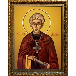 Павел Ксиропотамский преподобный. Икона на холсте.