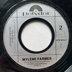Винтажная виниловая пластинка LP Mylene Farmer Desenchantee (Франция 1991) 7 дюймов маленькая пластинка