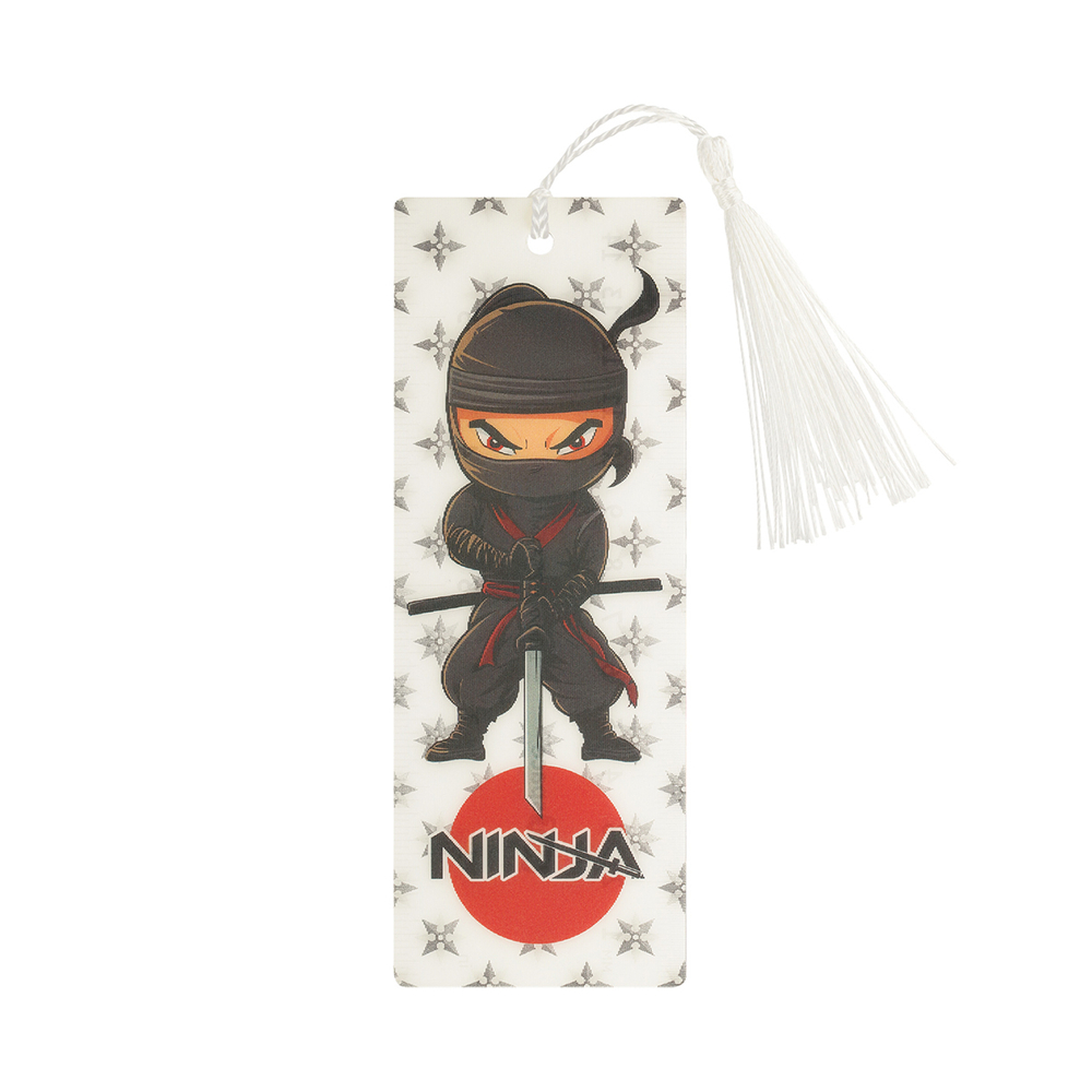 Закладка для книг 3D с линейкой, 150*55мм, ArtSpace "Ninja", декоративный шнурок 3D_45550