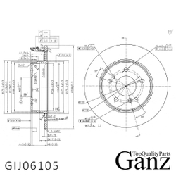 Диск тормозной задний с покрытием MB W210/203 200/230/240/300D GANZ GIJ06105