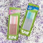 Свечи Розовый микс, Металлик, 0,6*12 см, 8 шт. с держат.