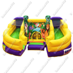 Коммерческий надувной батут "Двойная горочка" с закругленными скатами