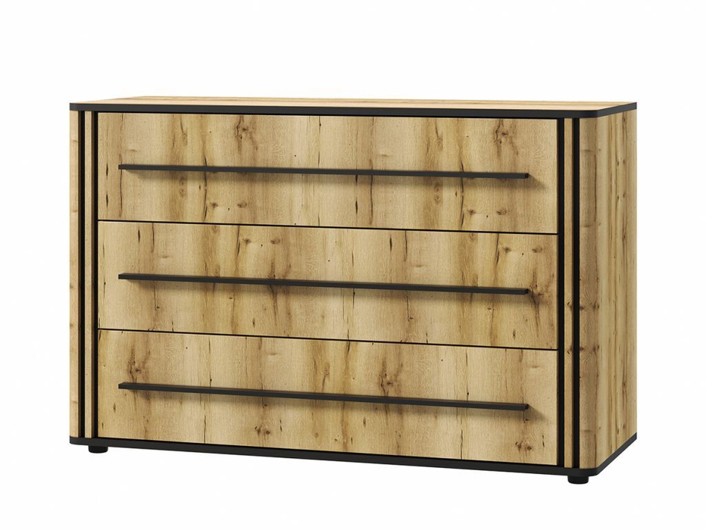 Комод для одежды с ящиками Дуб вотан/Черный 119,2х78х45 см