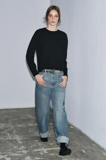 ZARA СВИТЕР ИЗ 100% ЭКСТРАМЯГКОЙ ШЕРСТИ, ЧЕРНЫЙ