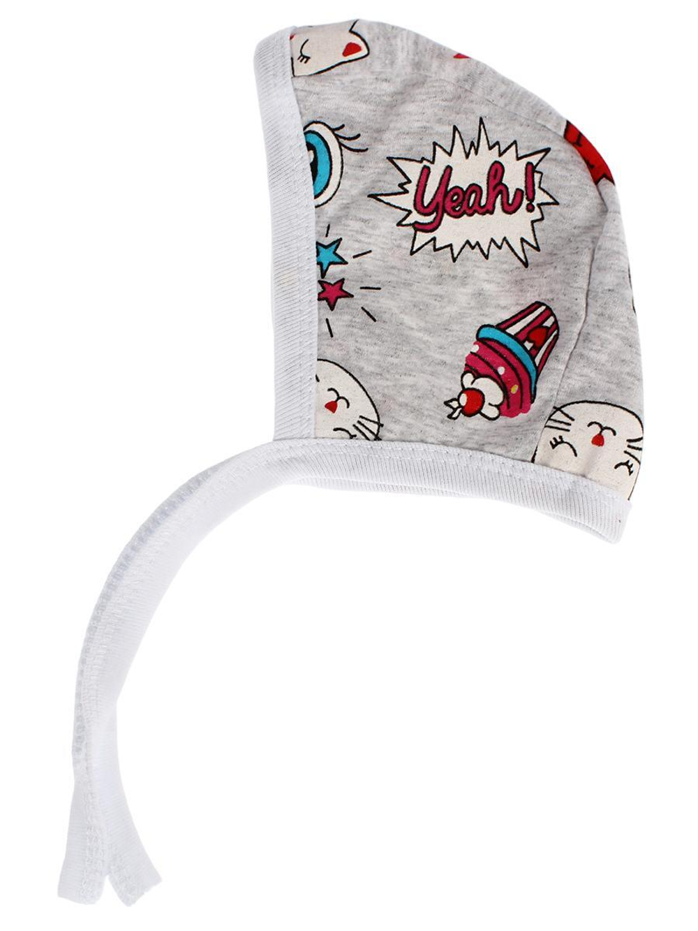 Чепчик д/дев серый, р.68см 7665223