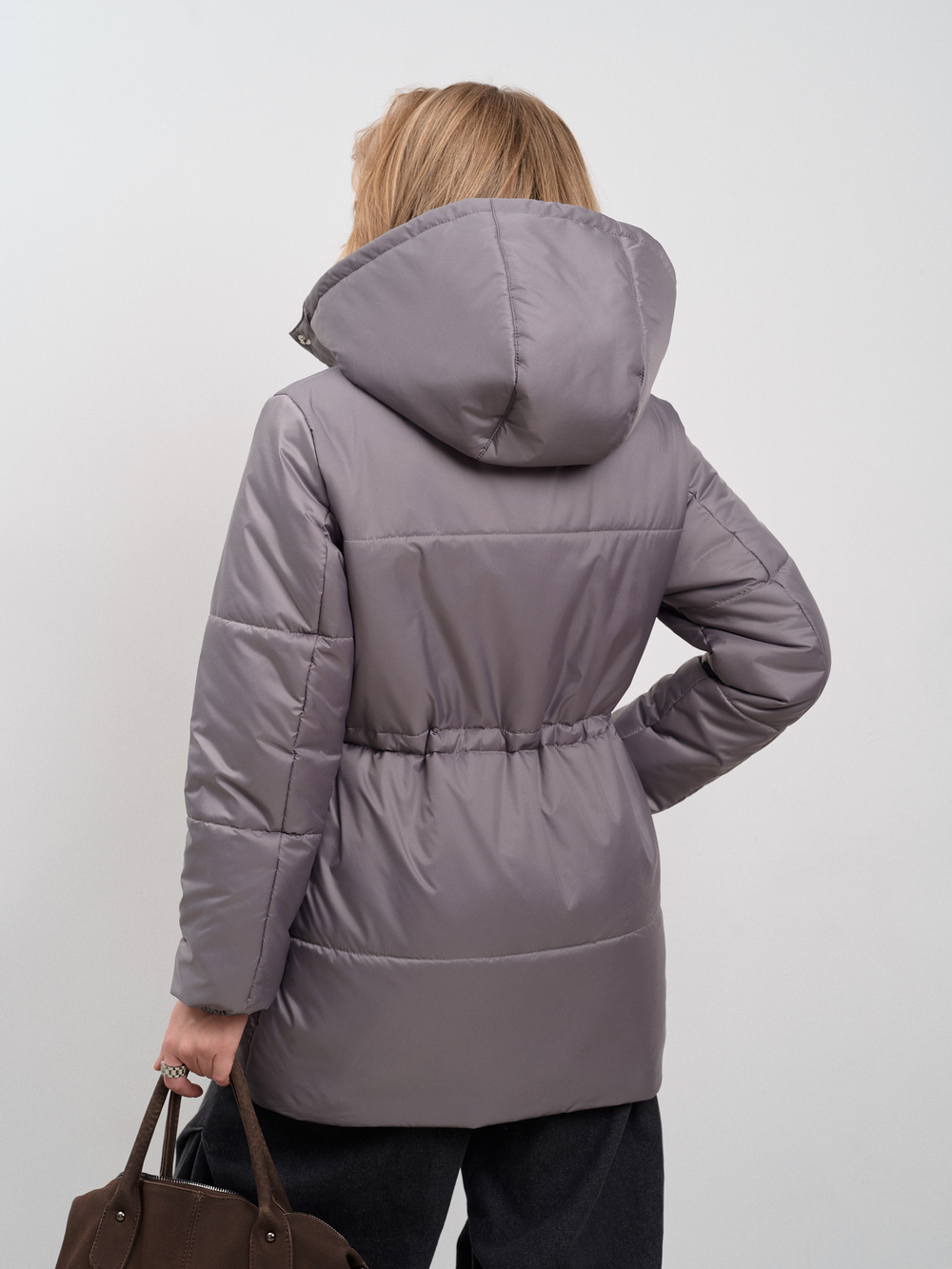 Парка женская демисезонная "Воздух" серый