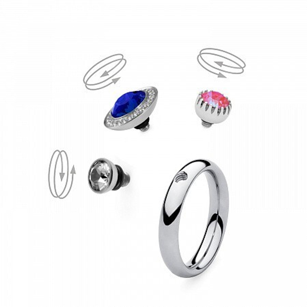 Кольцо - База Qudo Basic small silver 17.8 мм 627043 S размер 17,8