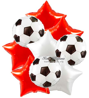 Букет шаров "Звезда футбола в красном цвете"