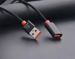 Удлинитель кабель USB - 1.5 метра, Провод usb-usb черный в оплетке