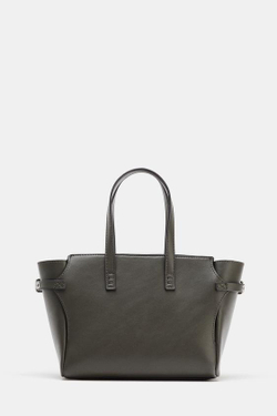 ZARA МИНИ-СУМКА-ШОПЕР, СЕРЫЙ