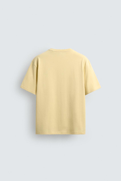 ZARA ФУТБОЛКА С КОРОТКИМ РУКАВОМ, ЖЕЛТЫЙ