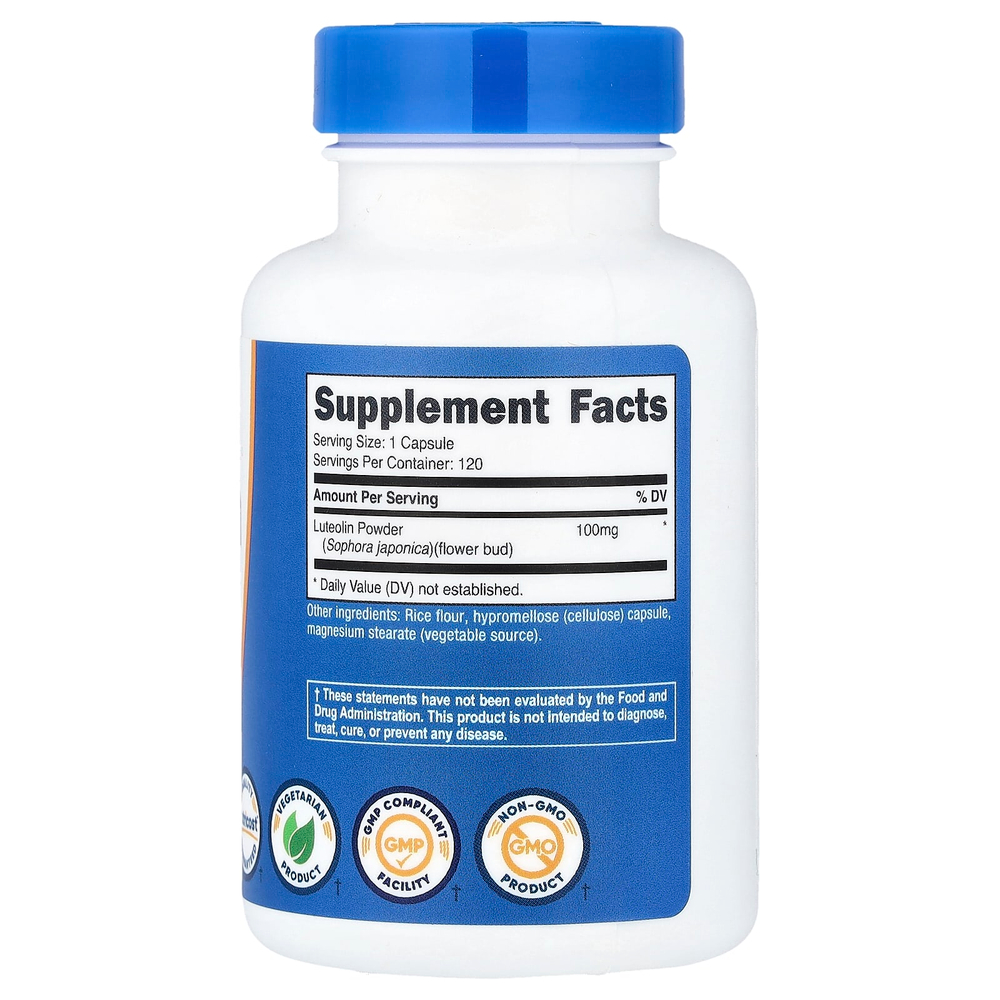 Nutricost, Лютеолин, 100 мг, 120 капсул