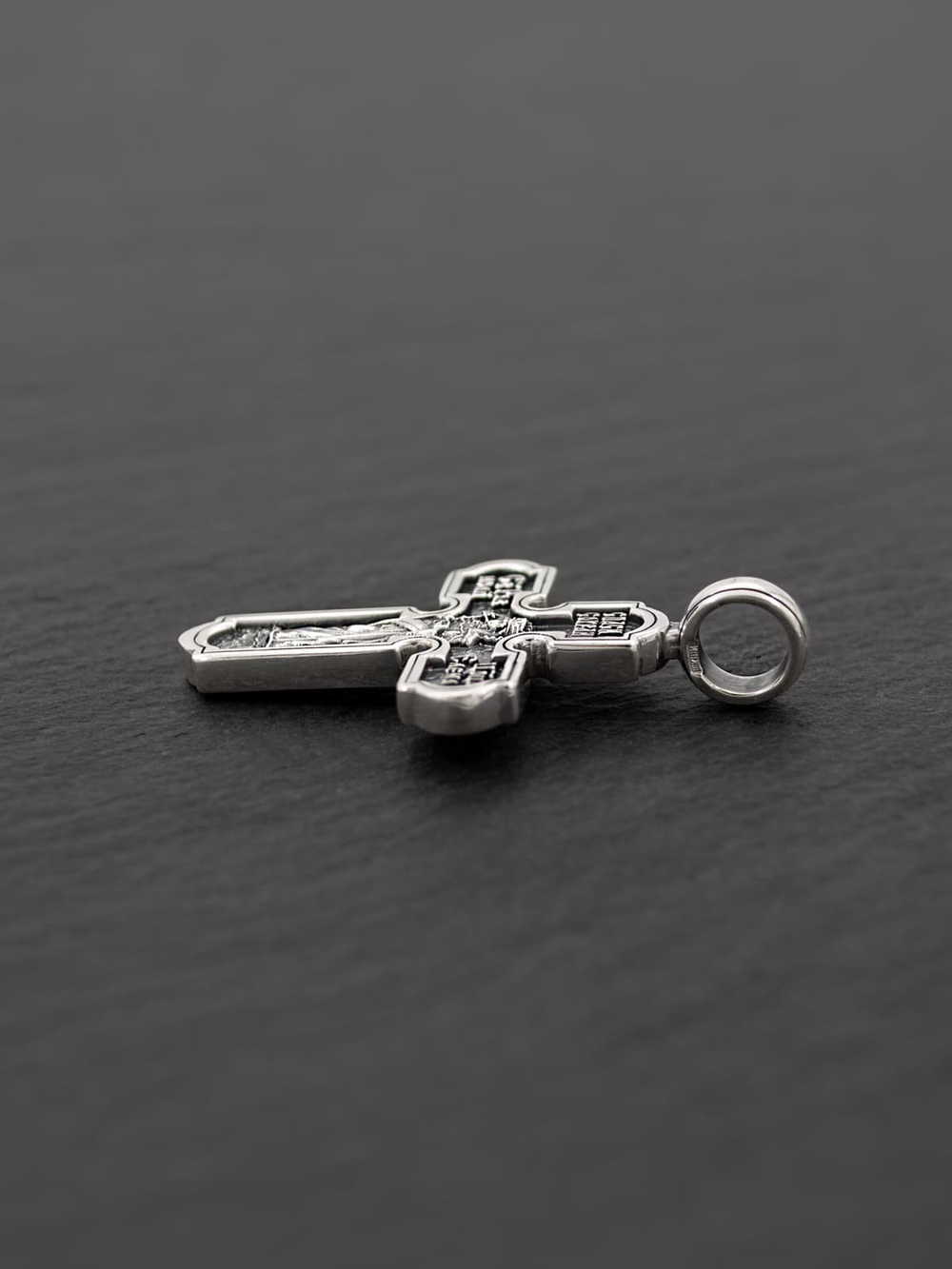 Крест православный "Христос и Елена" из серебра