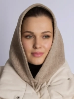 Капор женский вязаный бежевый