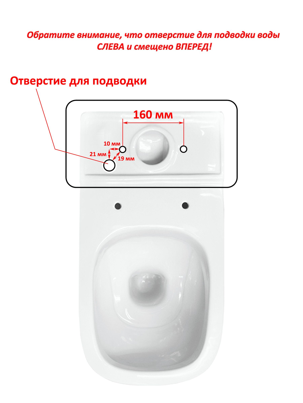Бачок унитаза SANITA LUXE MAX (160 мм) MAXSLFT01 ЛЕВЫЙ подвод воды