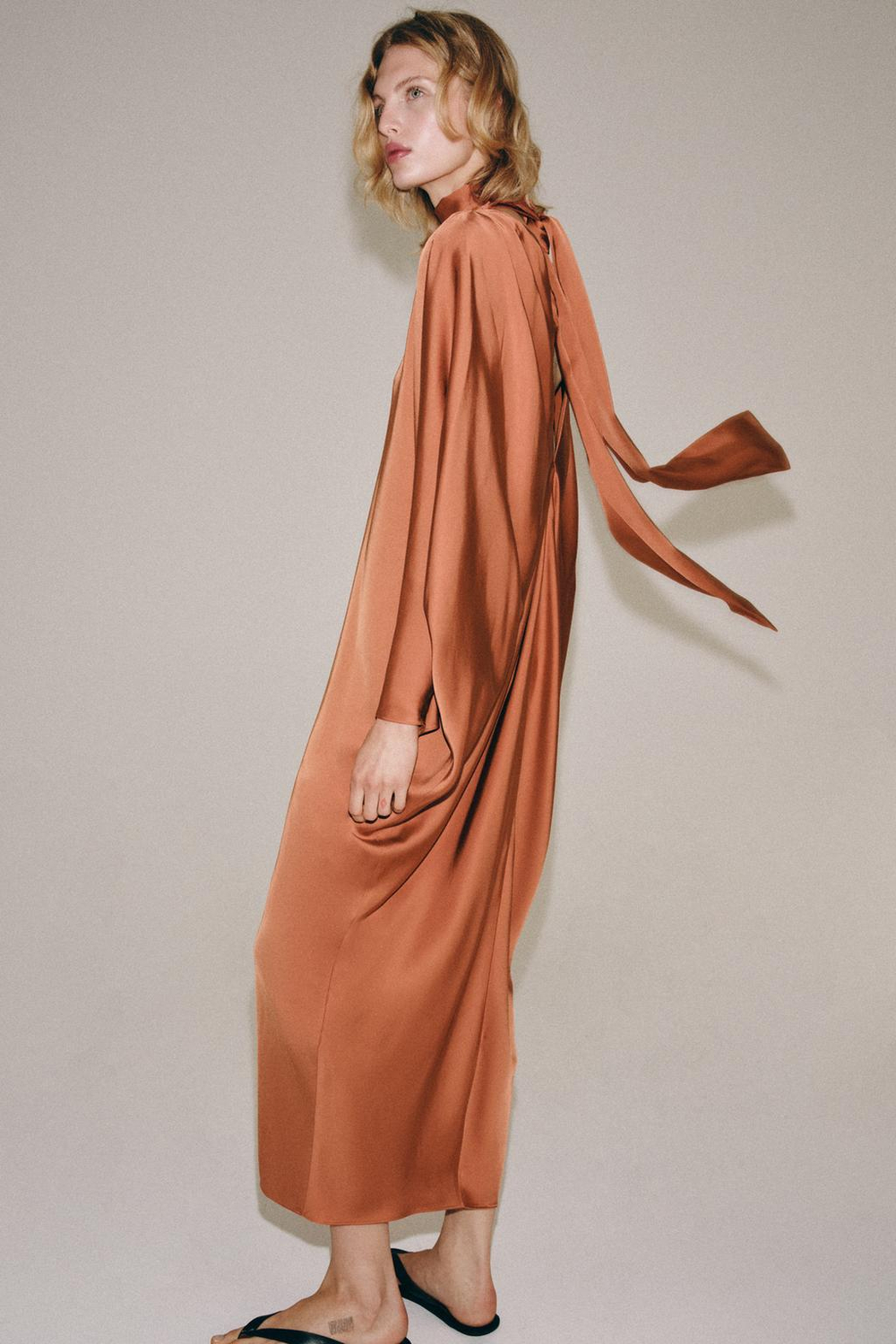 ZARA ПЛАТЬЕ-ТУНИКА ZW COLLECTION, МЕДНЫЙ