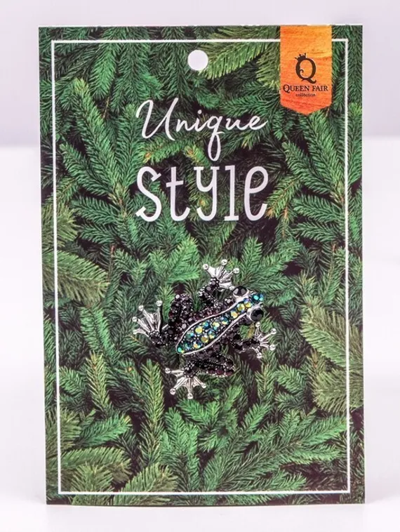 Брошь &quot;Лягушка&quot;, цвет фиолетовый в чернёном серебре