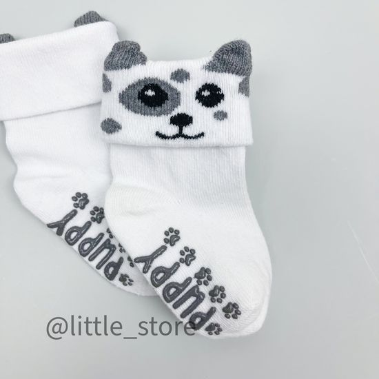 Носочки хлопковые "Puppy" со стоперами, Белый