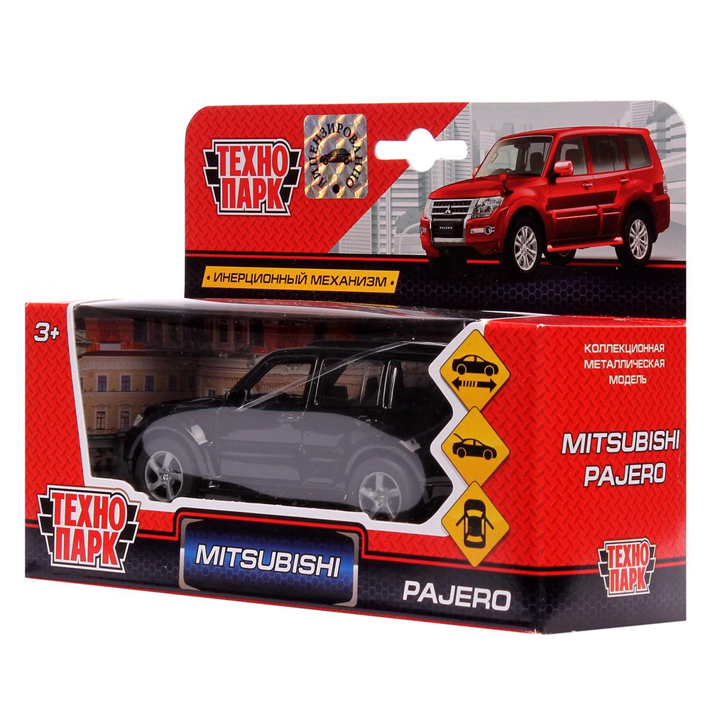 Модель ин. мет. "Mitsubishi Pajero" 12см. черный, откр.дв, баг, коробка SB-17-61-MP-N(BL)-WB (Технопарк)