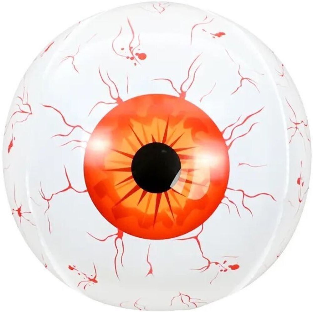 Шар 3D (22&#39;&#39;/56 см) Сфера, Хэллоуин, Глаз Монстра, Красный, 1 шт.