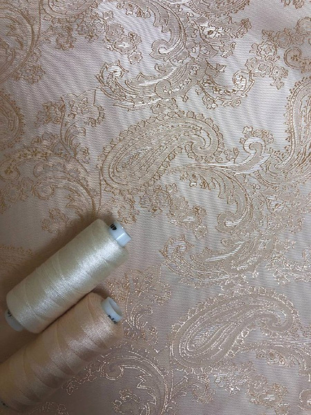 Подклад пудровый, жаккард огурец D5/1