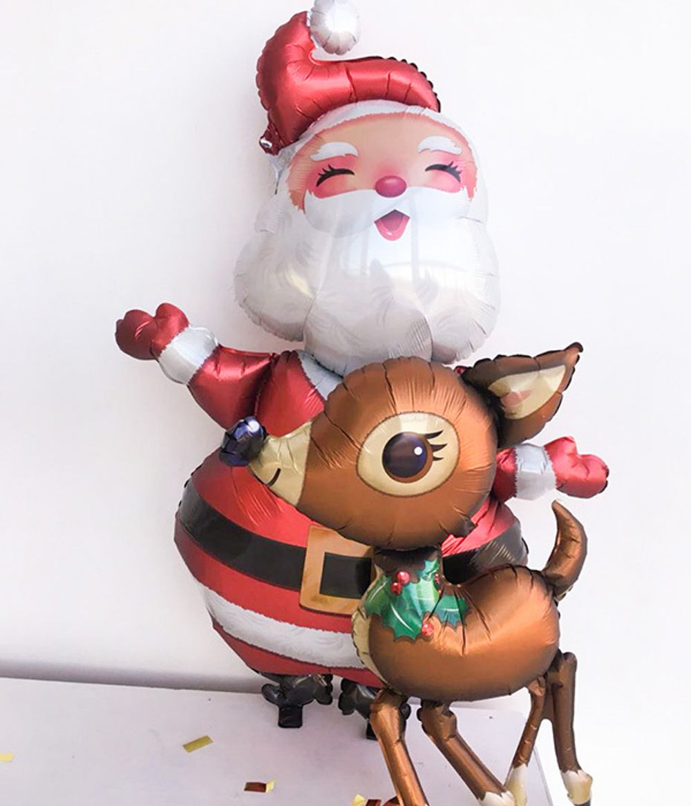 Ходячая фигура Дед Мороз с Оленем 