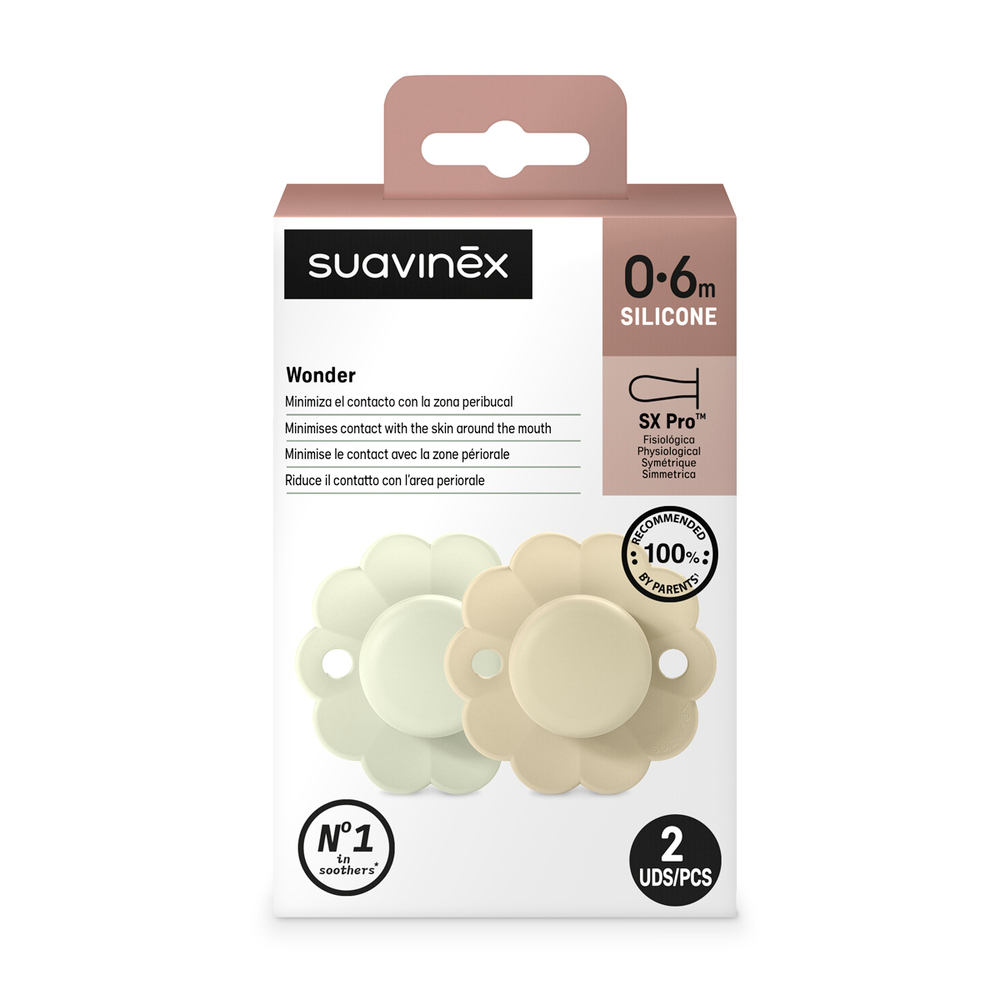 Набор силиконовых пустышек SUAVINEX WONDER SX Pro 0–6 мес 2 шт.