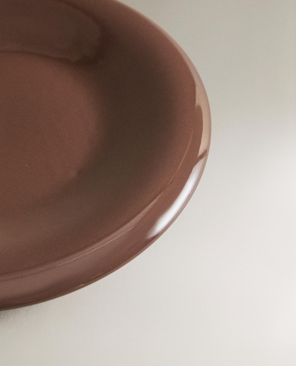 Zara Home тарелка десертная из каменной керамики, цвет коричневый, 22 см