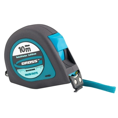 Рулетка GROSS Ergonomisch 10 м x 25 мм магнитный обрезиненный зацеп 31105
