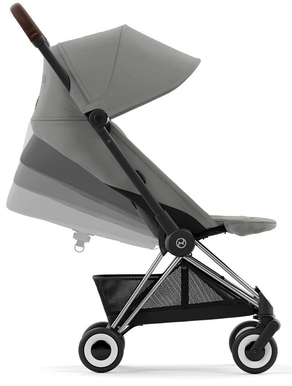Коляска Cybex Coya Chrome Frame Cloud G i-Size Magic Black 2 в 1 Mirage Grey с дождевиком
