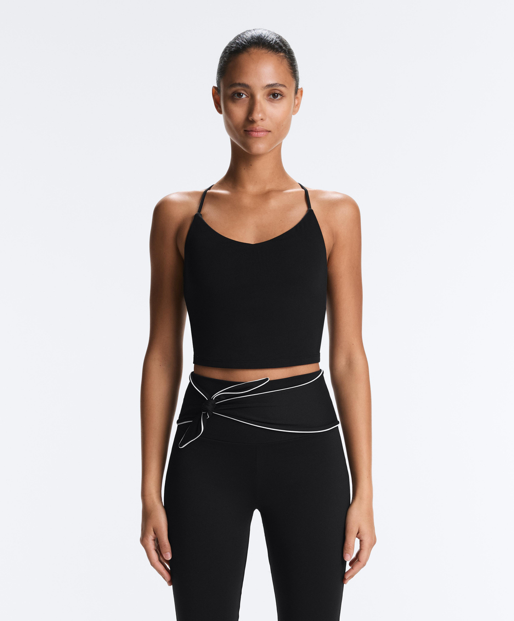 Oysho Топ Comfortlux с регулируемыми бретелями, черный