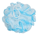 Мочалка для тела полипропиленовая шар, цвет белый/голубой, 50 гр