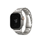 Стальной блочный браслет Uniq Osta для Apple Watch 44, 45, 46 мм и Ultra 2–3 Браслет из нержавеющей стали марки AISI 304 с раскладывающейся застёжкой. На запястье обхватом 120–220 мм