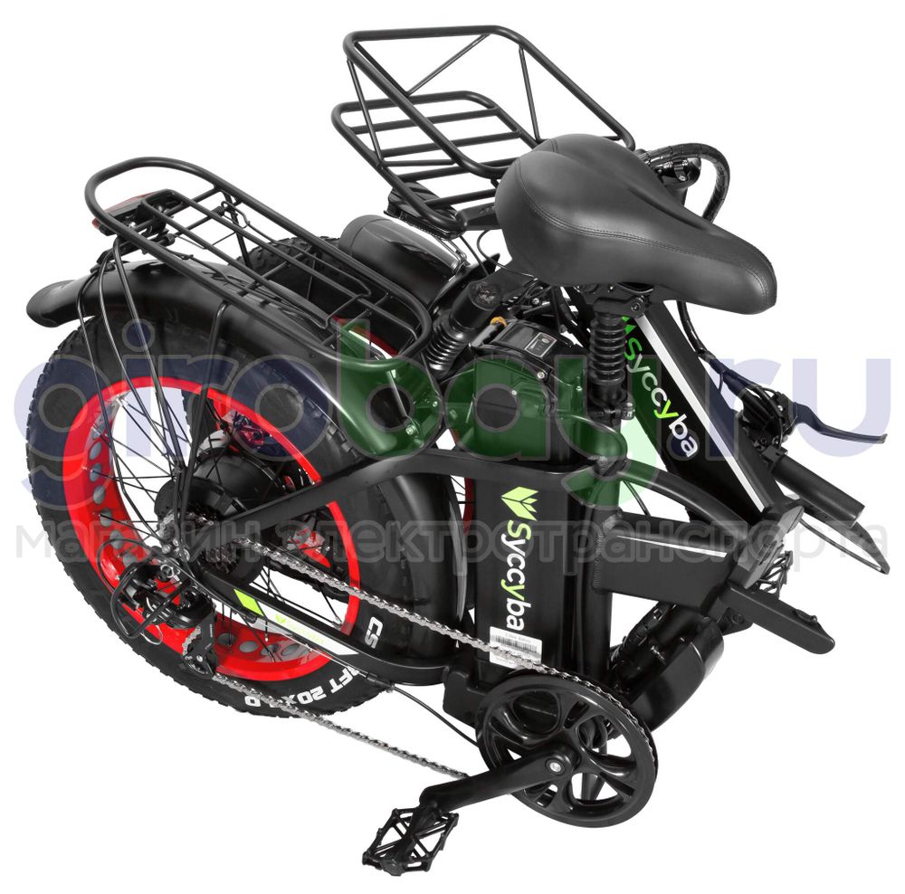 Электровелосипед Syccyba F10 Pro (48V/20Ah) - Красный обод фото №14