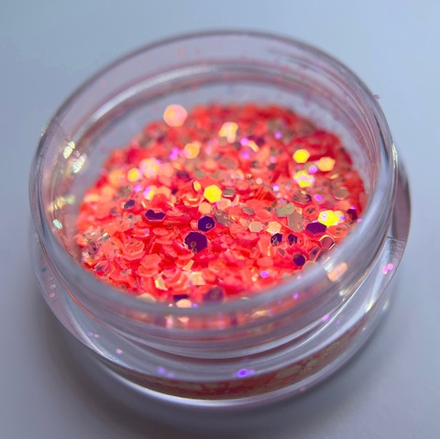 1744 Шестигранники микс "Крылья феи" 2 г флуоресцентные