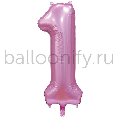 Шар ЦИФРА 1 Сатин Pink 40" 102 см