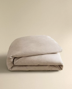 ZARA HOME ПОДОДЕЯЛЬНИК ИЗ САТИНА С УЗОРОМ ПЕЙСЛИ, СЕРЫЙ