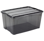 Ящик для хранения с замками КИП 45 л 385x580x280 чёрный прозрачный