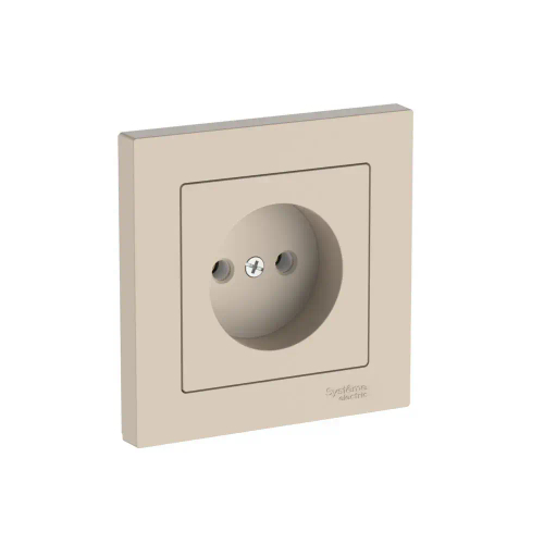 Atlas Design розетка без заземления без шторок, 16А, в сборе, быстрозажим. клем., Песочный