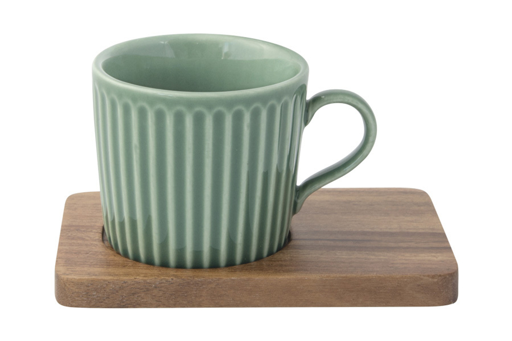 Набор чашек для кофе 4шт 110мл Easy Life Время отдыха зеленый