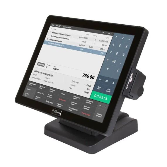 Сенсорный монитор POScenter EVA-150 (15&quot;, 1024х768, VGA, P-CAP touch - USB_N, MSR_JPOS, 3м кабели VGA/USB/питание) черный