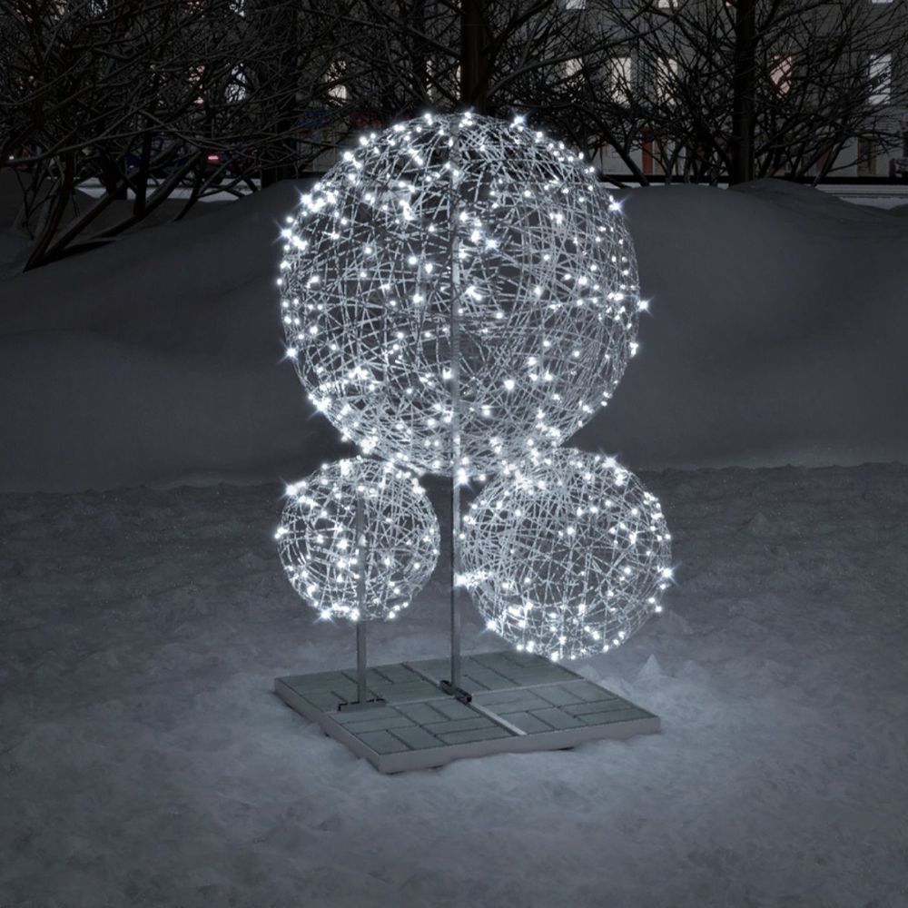 Композиция "светодиодные шары из ровинга"