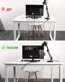 Органайзер для проводов MetaDec Org Gap, держатель для проводов под стол, белый