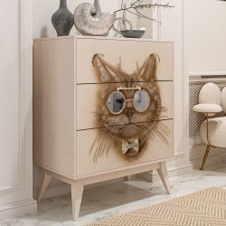 Комод Кот Саймон с 3 ящиками Айвори
